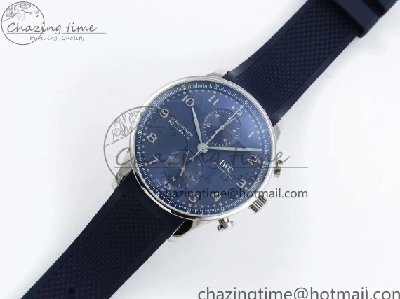 MIROTIME 0123 Portuguese Chrono IW3716 Z+F 1:1 Best Edition Blue Dial on Blue Rubber Strap A UrbanChic 7018